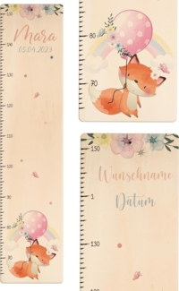 KIDSMOOD - Messlatte für Kinderzimmer Personalisiert, 70-140 cm - Messlatte Kinder Holz personalisiert Mit Namen für Baby- & Kleinkinderzimmer - Individuelles Geschenk für Kinder und Babys zum Geburt