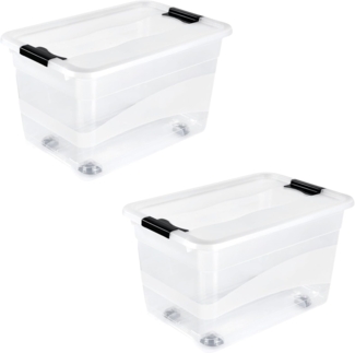 keeeper Organizer konrad (Set, 2 St), Aufbewahrungsbox, 52 L, mit Rollen, Deckel, Schiebeverschluss