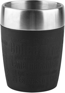 EMSA 'Travel Cup' Isolierbecher, Edelstahl, schwarz, 200 ml
