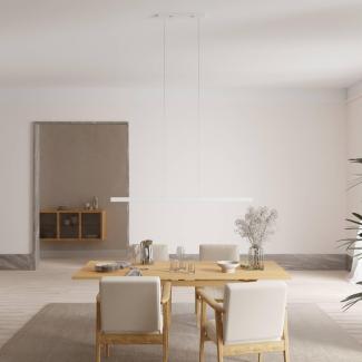 LUMIÈRE Design Calimera 'V2' Designer Pendelleuchte mit Fernbedienung & Smart Home Integration (WiFi+BLE), 150 cm, Weiß