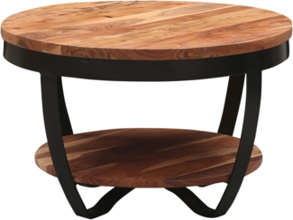 Marrakesch Orient & Mediterran Interior Couchtisch Couchtisch Abdiel Ø 70 cm aus Massivholz & Metall im Industrial Stil (1-St)