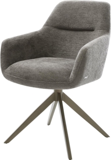 Drehstuhl Pejo-Flex Bouclé Soft Schlamm Kreuzgestell breit Effektfinish Titan 360° drehbar Wippfunktion Taschenfederkern