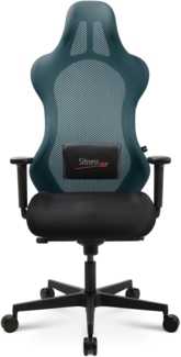 Topstar Bürostuhl Gamingstuhl Sitness RS Sport inkl. Armlehnen schwarz/schwarz Petrol mit Lordosenkissen