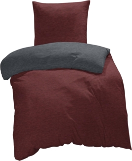 One Home Bettwäsche Melange, Flanell, 2 teilig, modern meliert, Baumwolle kuschelig warme weiche Biber Winter