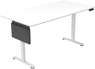 HOME DELUXE Höhenverstellbarer Schreibtisch ELMO inkl. PC-Halterung Weiß - 120 x 60 cm
