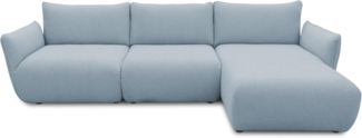 DOMO. collection Ecksofa Minas, Modulsofa in L-Form mit Taschenfederkern und attraktiver Biese-Naht, Sofa, Polsterecke, Eckcouch 276 x 168 x 79 cm (BxTxH), hellblau