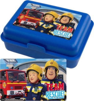 United Labels® Lunchbox Feuerwehrmann Sam Brotdose Team Rescue Lunchbox mit Trennwand, Kunststoff (PP)