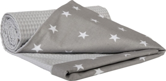 Medi Partners Babydecken Baby 100% Baumwolle Krabbeldecke Babydecke 75x100 cm doppelseitig Kinderbett Waffle Kuscheldecke Kinderwagen (‎Sternen mit Grauen Waffle)