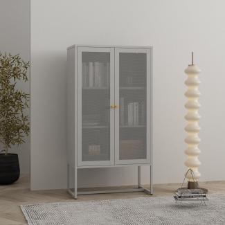 Büroschrank Sund Metall 150x80x40 cm Grau [en. casa]