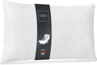 LILENO HOME Federkissen 40x80 cm [1er Set] - Kissen 40x80 cm aus Federn als Kopfkissen, Schlafkissen u. Bettkissen perfekt für Allergiker und Kinder - Federkernkissen mit je 600 g
