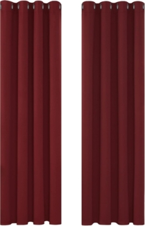 Deconovo Verdunkelungsvorhang Blickdicht Gardinen mit Ösen Wohnzimmer Winter Thermo, 114x132 cm(HöhexBreite), Rot, 2er Set