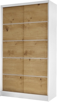 Schiebetürenschrank Camtalo IV (Farbe: Weiß / Artisan Eiche)