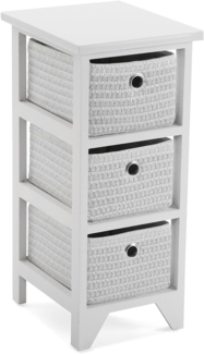 Versa Ohai Möbel für das Bad, Kommode mit 3 Ablagefächern, Maßnahmen (H x L x B) 56 x 30 x 25 cm, Holz, Farbe: Weiß