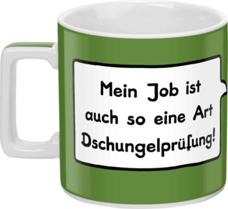Sheepworld Tasse mit Spruch Dschungelprüfung Wortheld-Tasse, Porzellan, 45 cl, Tasse Job, Grün | Tasse lustig, Sprüche-Tasse | 44061