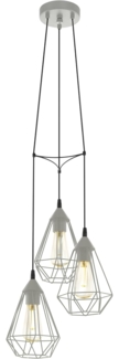 EGLO Cluster Hängelampe Tarbes, 3-flammige Pendelleuchte über Esstisch, Deckenlampe hängend aus Metall in Grau, Esszimmerlampe mit E27 Fassung, Ø 31 cm