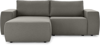 LOOKS by Wolfgang Joop Looks II Designer Ecksofa, Eckcouch, beidseitig montierbar, Polstersofa, grau, 242 x 160 x 70 cm