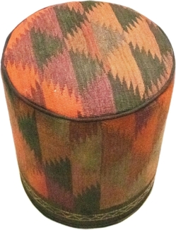 Sonderform,XS / 80 cm Ø Rund & kleiner,Mehrfarbig,Patchwork,Schurwolle,Afghanistan