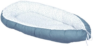 ULLENBOOM ® Babynest - 100% OEKO-TEX Materialien & Made in EU, Blau - Babynestchen Neugeborene aus kuscheliger Baumwolle, Ideal als Reisebett & Kuschelnest geeignet