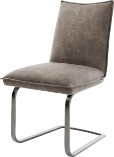 Freischwinger Lelio-Flex Mikrofaser Taupe Vintage Freischwinger flach Graphit Taschenfederkern