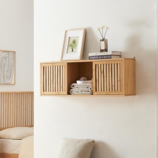 Wandregal Ypäjä 93x20x33 cm Bambus [en. casa]