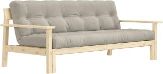 Schlafsofa UNWIND - Matratze Leinen / Gestell Natur lackiert - Karup Design