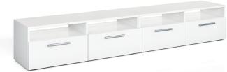 Vicco Lowboard Diego Fernsehschrank Sideboard TV Fernsehtisch Weiß Hochglanz