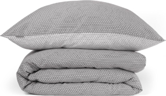 Schiesser Bettwäscheset Palma aus feinstem Baumwoll-Satin, Farbe:Anthrazit und Weiß, Größe:135x200 cm + 80x80 cm