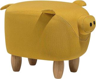 Beliani Pouf pet yellow PIGGY