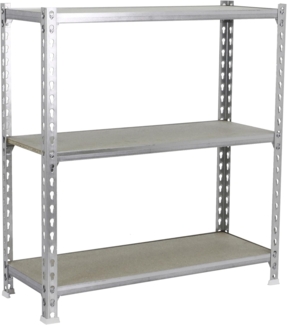 Simonrack Schwerlastregal, Lagerregal, 90 x 110 x 40 cm, Metallregal, Kellerregal, Biegestelle 200 kg, 3 Holzfachböden, Verzinkt/Holz - Maderclick