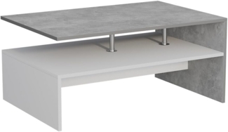 Vicco Couchtisch Beton/Weiß 90x52.6 cm, Amato