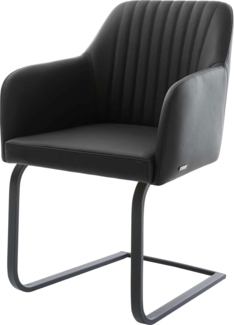 Freischwinger Greg-Flex Echt-Leder Schwarz Freischwinger flach Schwarz Taschenfederkern