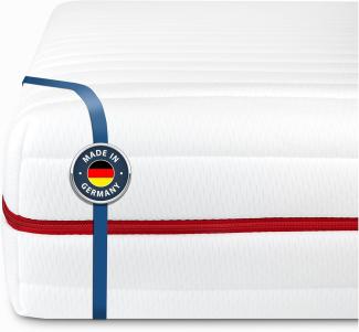 BMM Matratze 100x200 cm Klassik 19 Härtegrad H5 Ultra fest/Kaltschaummatratze Öko-Tex Zertifiziert/orthopädische 7 Zonen Matratze Höhe 19 cm/Matratzen produziert in Deutschland