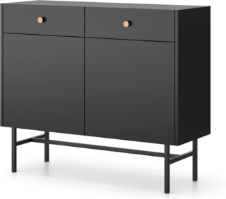 Selsey Divenos - Sideboard 2-türig, Schwarz, 104 cm