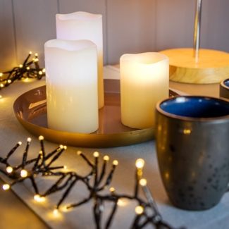 Hellum LED-Wachskerzen-Set ws 3er RGB 571950