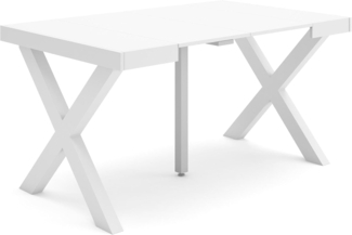 Skraut Home | Ausziehbarertisch | Multifunktionaler ausziehbarer | 140 | Für 6 Gäste | Massivholz Beine | Moderner Stil | Weiß