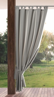 Eurofirany Garden Outdoorvorhäng mit Schlaufenschal- 1 STK. Abnehmbaren Schlaufen, Sonnenschutz Sichtschutz Winddicht Wasserdicht Vorhäng für Pavillon Terrasse Pergola, 155x260 cm, Hellgrau