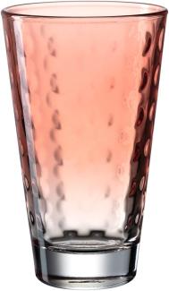 Leonardo Trinkglas Optic, Becher, Wasserglas, Kalk-Natron Glas, rot, 300 ml, 025902