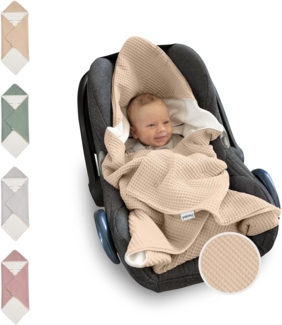 Einschlagdecke Babyschale, Babydecke für Kindersitz oder Kinderwagen, Ehrenkind, kuschelige Decke für Babys, Für das ganze Jahr