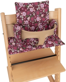 Babyline Kissenbezug für Stokke Hochstuhl, kompatibel mit Stokke, Stokke Tripp Trapp, Trip Trap Stokke, Stokke Evolutions-Hochstuhl und Stokke Hochstuhl (Blume violett)