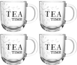 LEONARDO Tasse Becher "TEA TIME", 4er-Set, UFFICIO, Glas, spülmaschinengeeignet