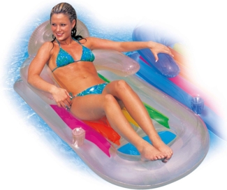 Intex 58802 - Luftmatratze, 160 x 85 cm, Weiß/Hellblau, Modelle/Farben Sortiert, 1 Stück.