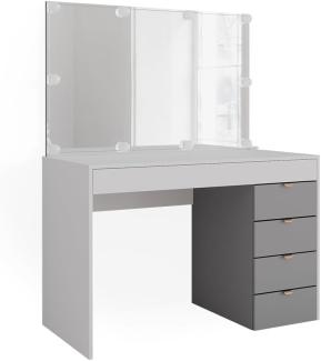 Vicco Schminktisch Elise Weiß Grau 115 x 76 cm modern Frisiertisch Schubladen Spiegel LED-Beleuchtung