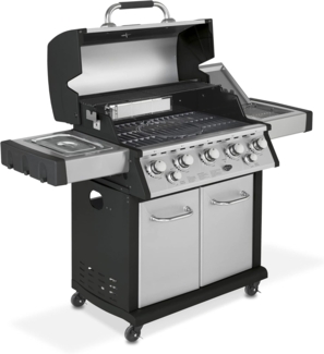 Justus Gasgrill "Mars" Plus, silber / schwarz, 5+1 Brenner, Backburner