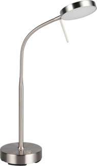 LED Akku Schreibtischlampe MORENO dimmbar mit Flexarm, Silber Höhe 45cm