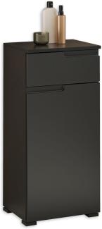 Badkommode >Spice< in Schwarz matt aus Holzwerkstoff - 40x85x32cm (BxHxT)