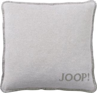 JOOP Uni Kissen Doubleface|50x50 cm Dekokissen gefüllt| Silber-Jade