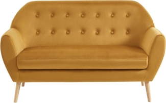 BAÏTA Viggo 2-Sitzer-Sofa, gerade, fest, Velours, Senfgelb