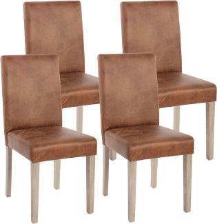 4er-Set Esszimmerstuhl Littau, Stuhl Küchenstuhl ~ Textil, Wildlederimitat, Beine Struktur - Eiche