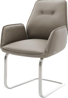 Freischwinger Zoa-Flex Echt-Leder Schlamm Freischwinger flach Edelstahl Taschenfederkern