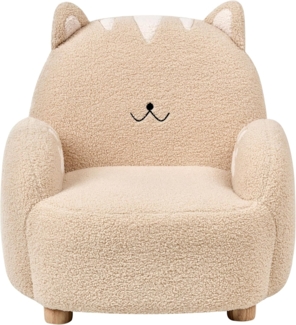 Kindersessel Katze ZOAR Bouclé Beige